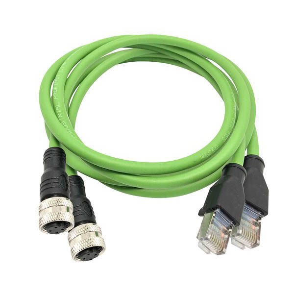 Electronics M8连接器到RJ45插头连接器电缆组件