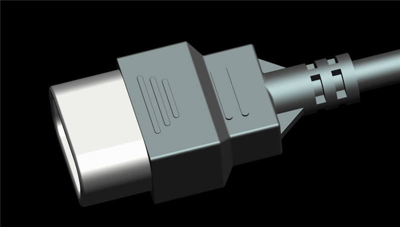 工业矩形连接器DB9 VGA 9针三维设计