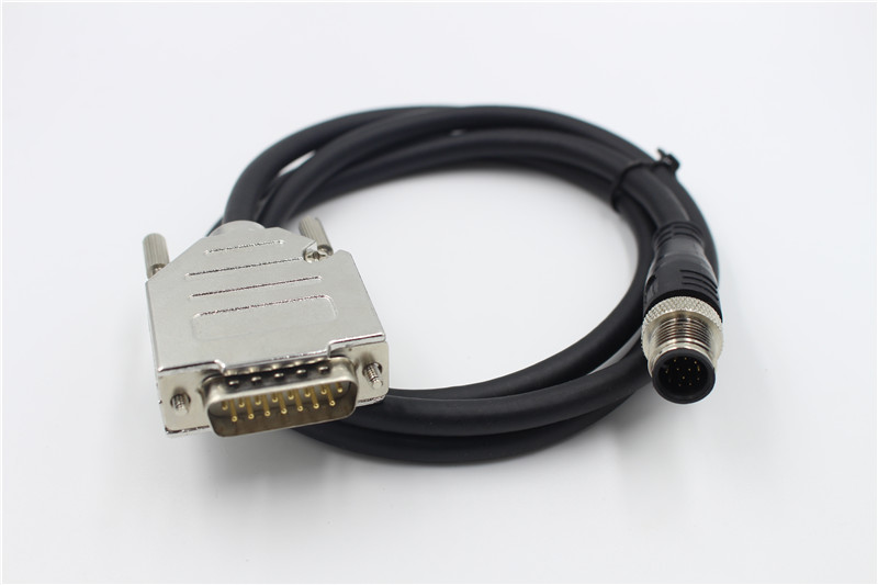 DB15pin雄性至M12连接器12针插头5米视频信号的传输