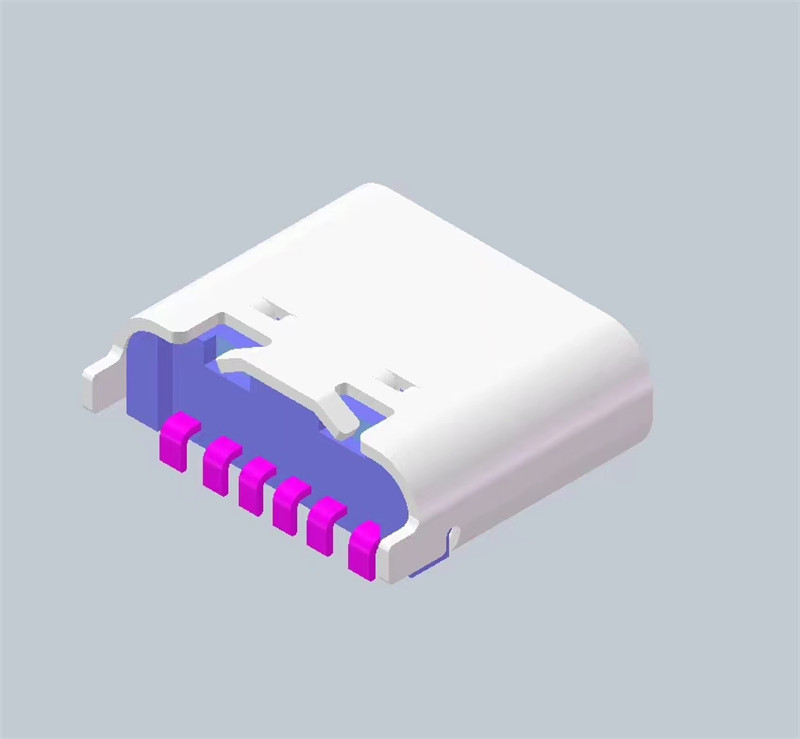 USB4高电流连接器类型C女性基础倾斜板连接器