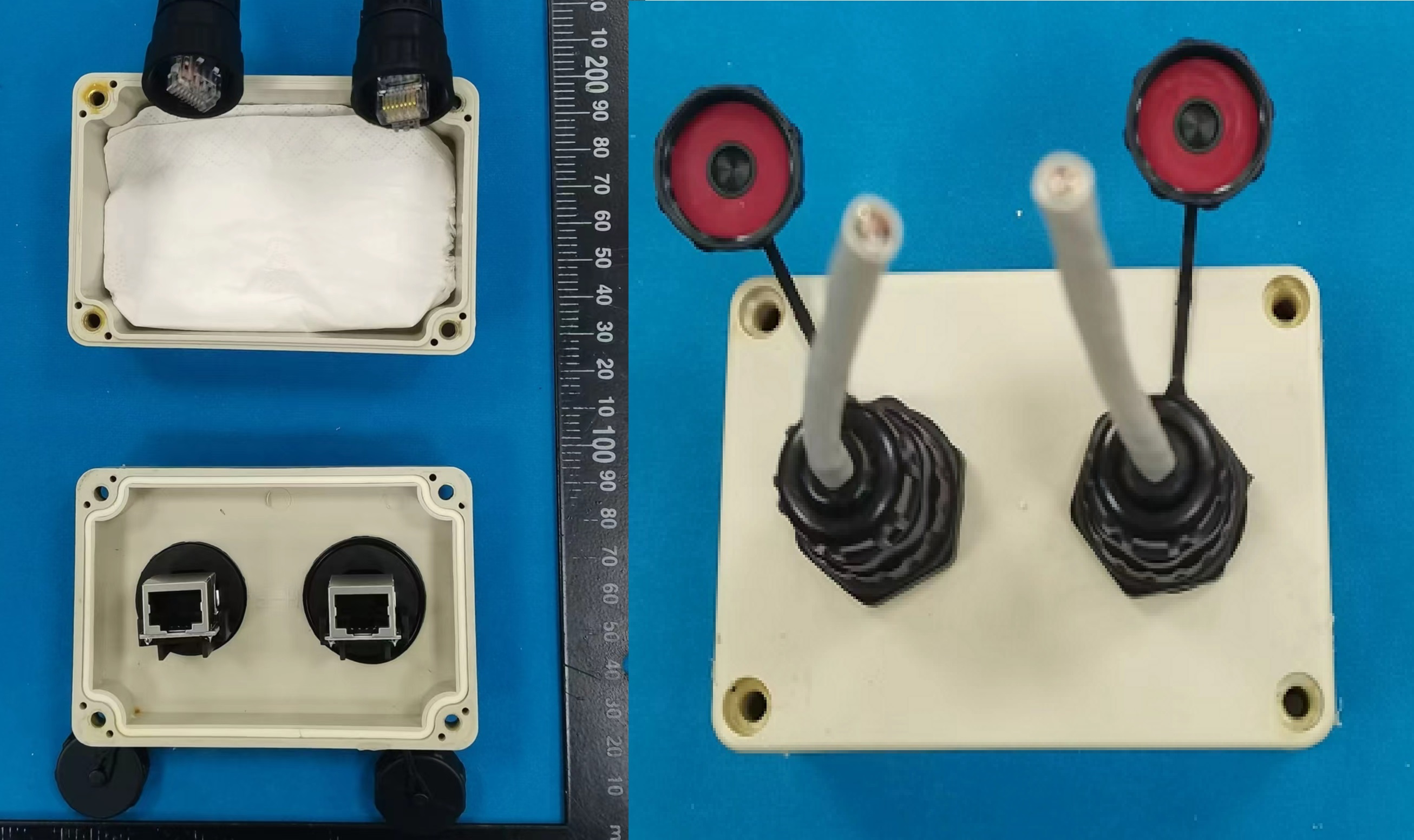 RJ45插头工业电缆和RJ45插座电缆防水盒