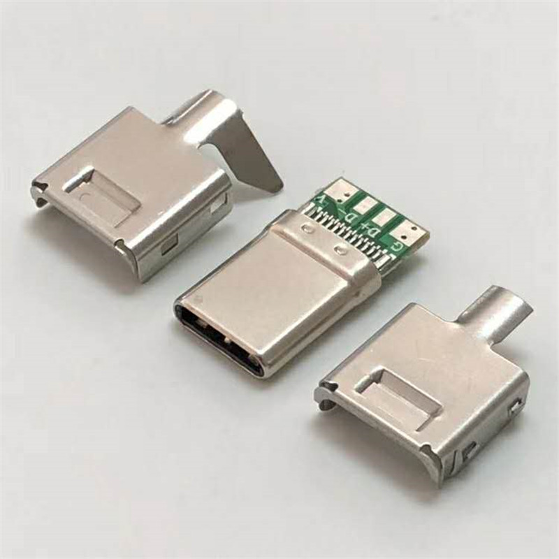 USB-C型C公公头电源仪器招会认证料器三件式带铁壳仪器
