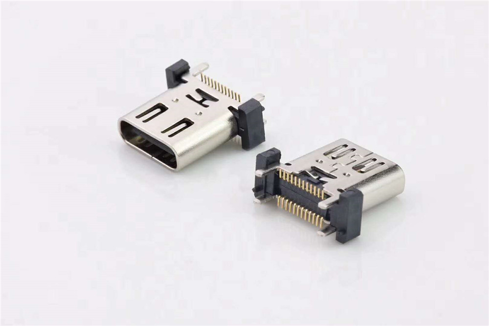 USB C型短体立式连接器C-3.1立贴SMT连接器生产制造商