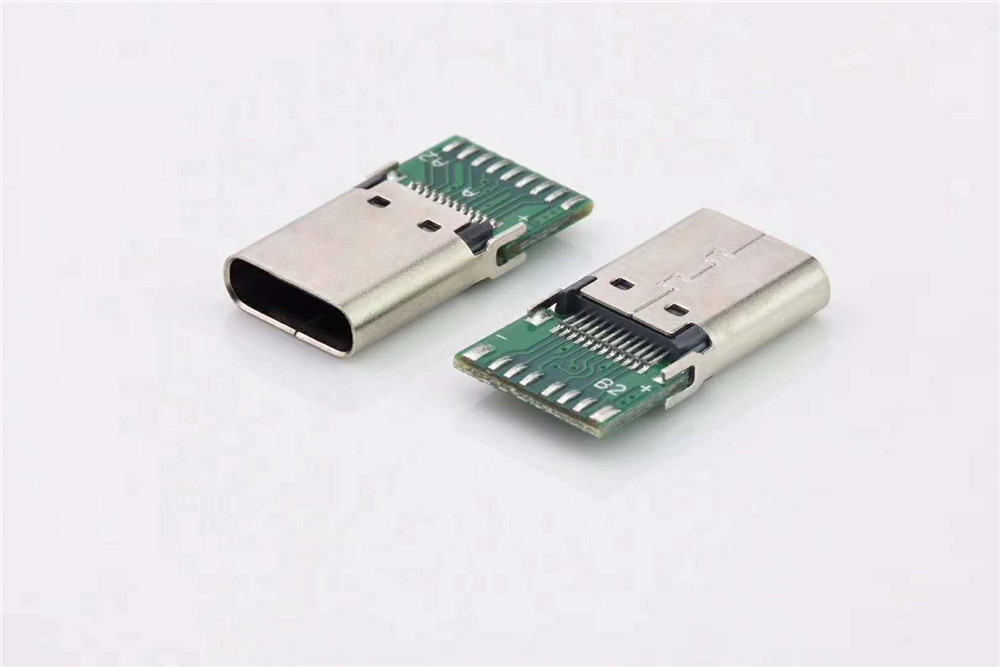 C型USB 2.0公头焊线连接器